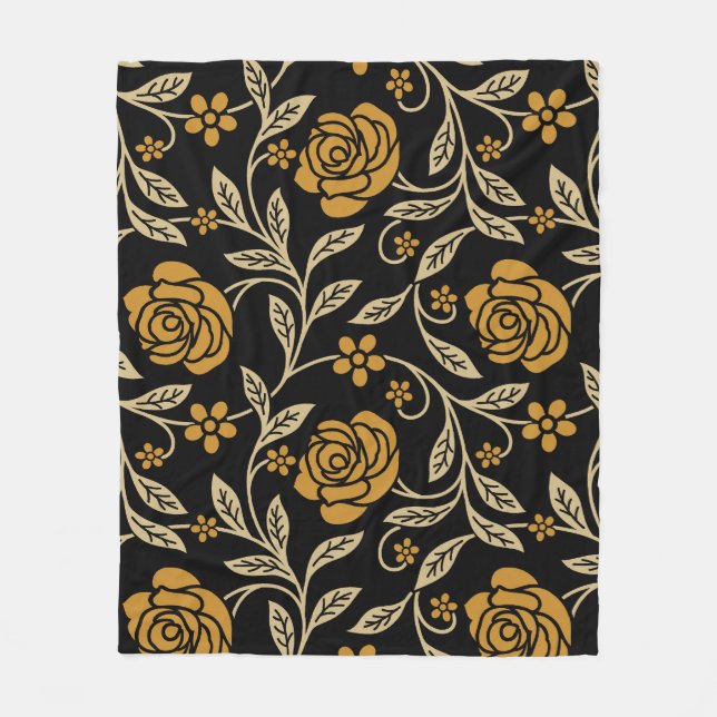 Indian textile: traditional floral seamless. fleece blanket (Front)