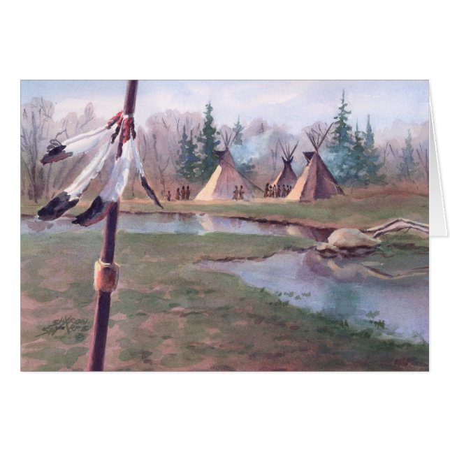 INDIAN TIPI CAMP by SHARON SHARPE (Front Horizontal)
