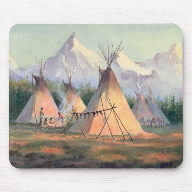 INDIAN TIPI CAMP by SHARON SHARPE Mouse Mat (Front)