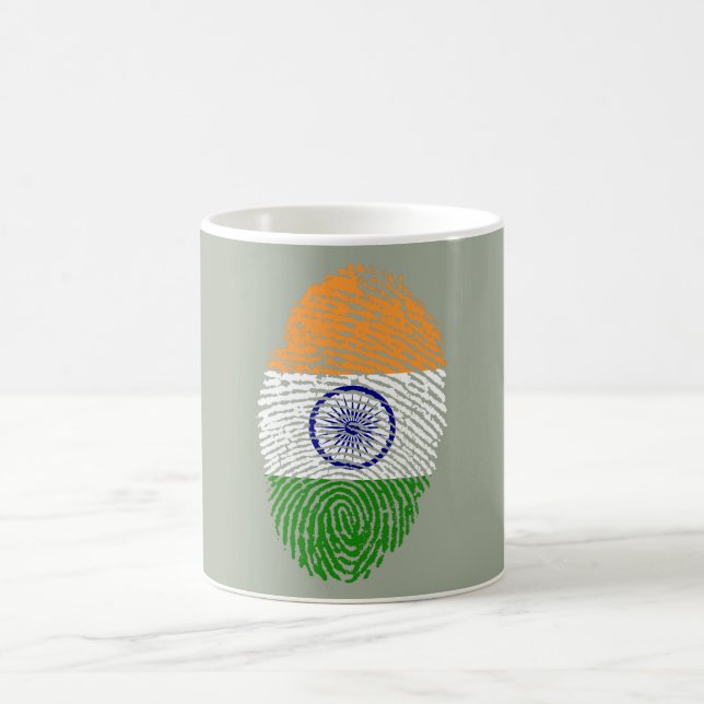 Indian touch fingerprint flag coffee mug (Center)