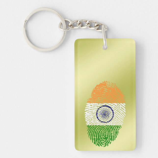 Indian touch fingerprint flag key ring (Front)