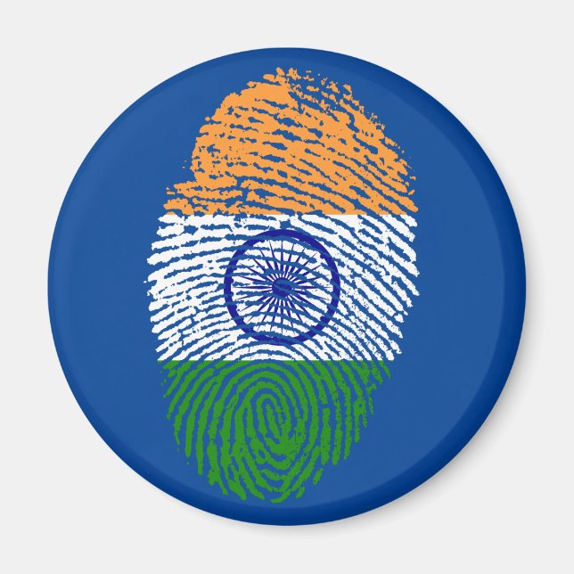 Indian touch fingerprint flag magnet (Front)
