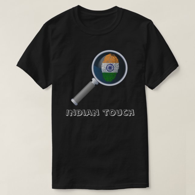 Indian touch fingerprint flag T-Shirt (Design Front)