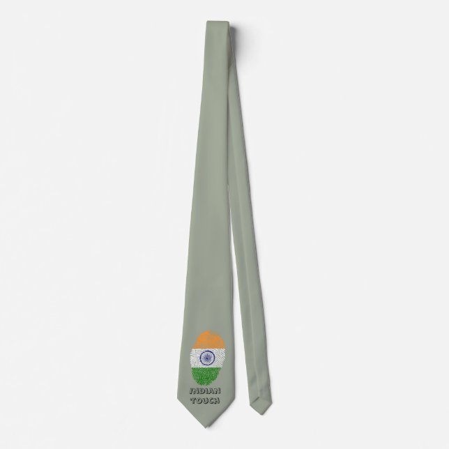 Indian touch fingerprint flag tie (Front)