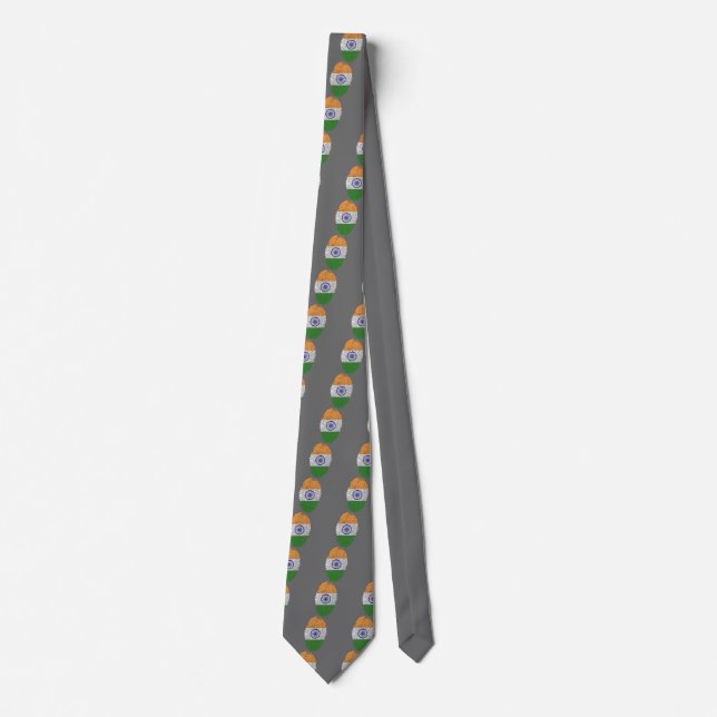 Indian touch fingerprint flag tie (Front)