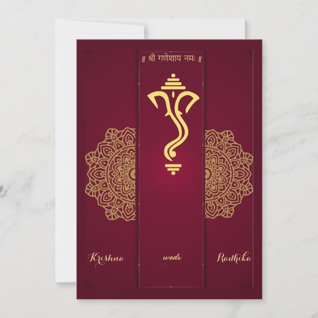 Indian traditional ganesha  invitation (Front)