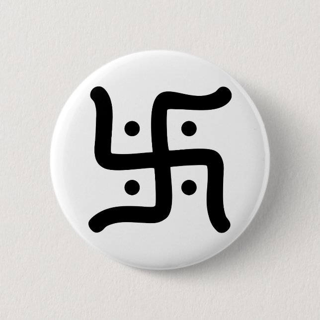 indian traditional hindu swastika symbol religion 6 cm round badge (Front)