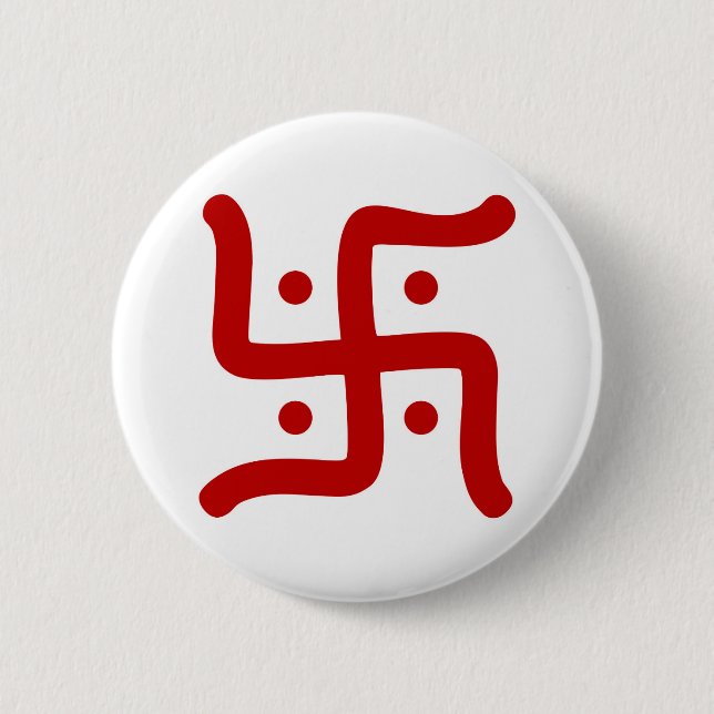 indian traditional hindu swastika symbol religion 6 cm round badge (Front)