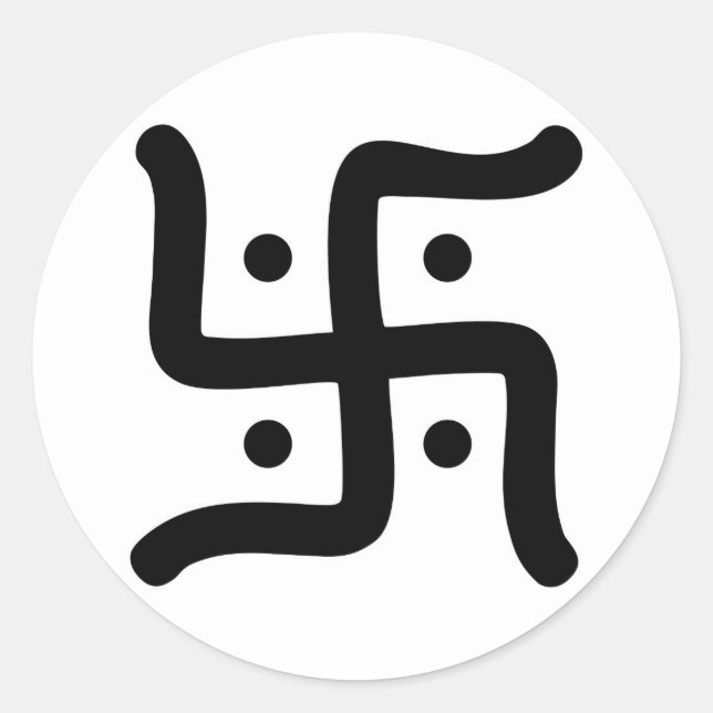 indian traditional hindu swastika symbol religion classic round sticker (Front)