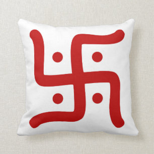 indian traditional hindu swastika symbol religion cushion