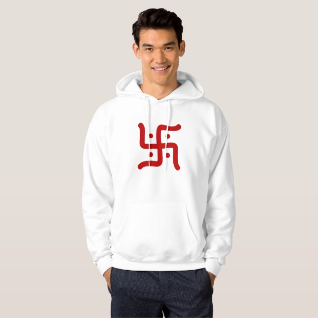 indian traditional hindu swastika symbol religion hoodie (Front Full)
