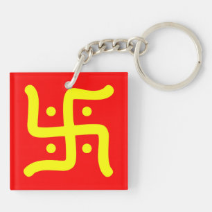 indian traditional hindu swastika symbol religion key ring