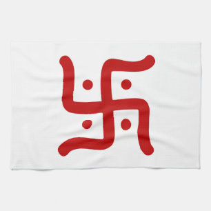 indian traditional hindu swastika symbol religion tea towel