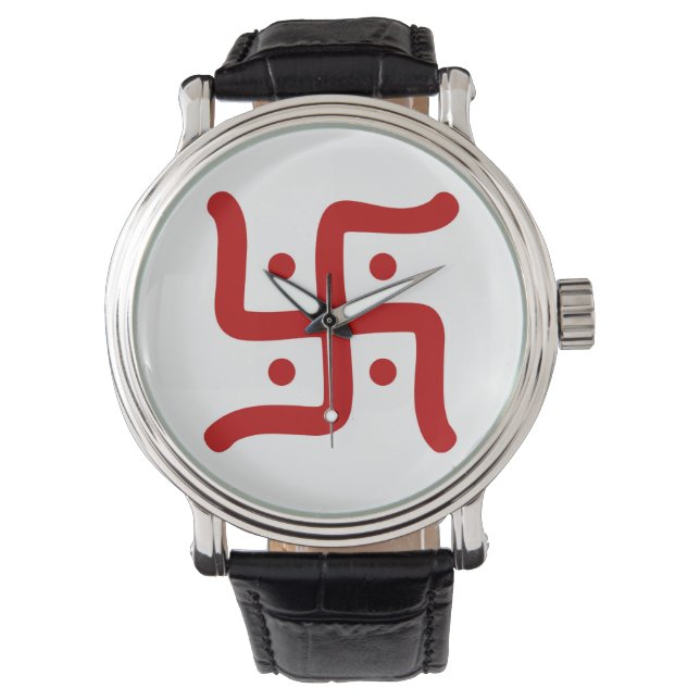 indian traditional hindu swastika symbol religion watch (Front)