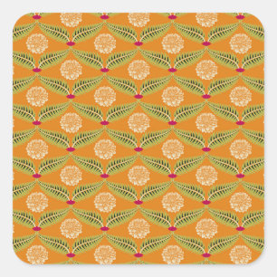 Indian Traditional Illustration Pattern. Square Sticker