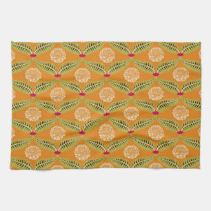 Indian Traditional Illustration Pattern. Tea Towel
