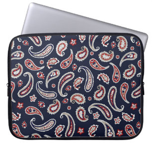 Indian Traditional paisley pattern on navy Laptop Sleeve