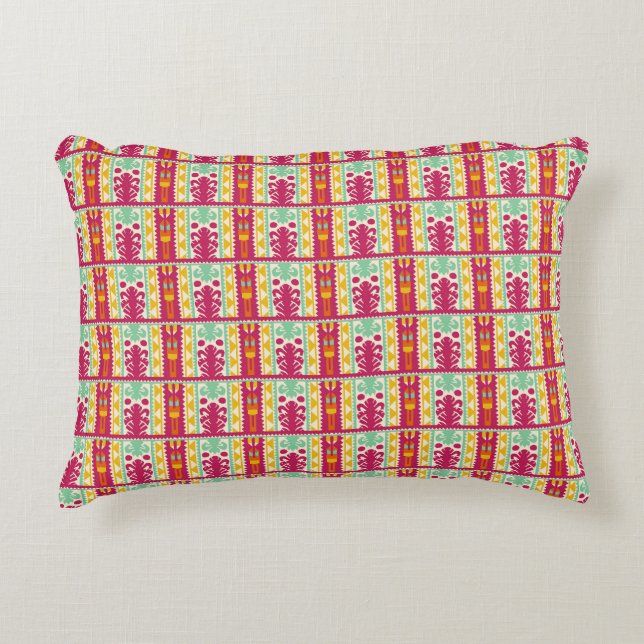 Indian Traditional Textile Design Illustration Decorative Cushion (Front)