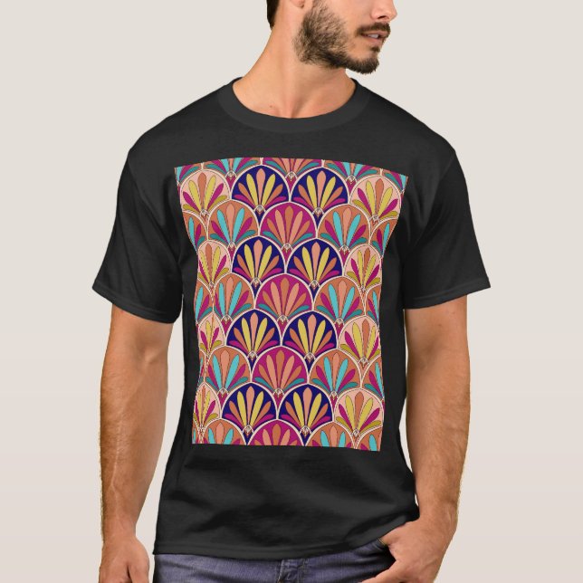 Indian Traditional Textile Illustration T-Shirt (Front)