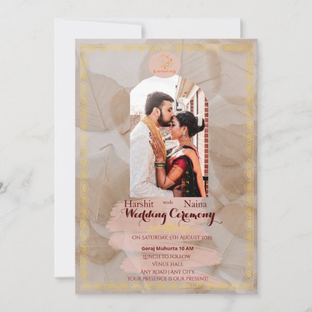 Indian traditional Wedding invitation (Front)