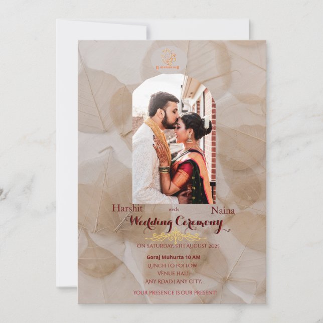 Indian traditional Wedding invitation (Front)