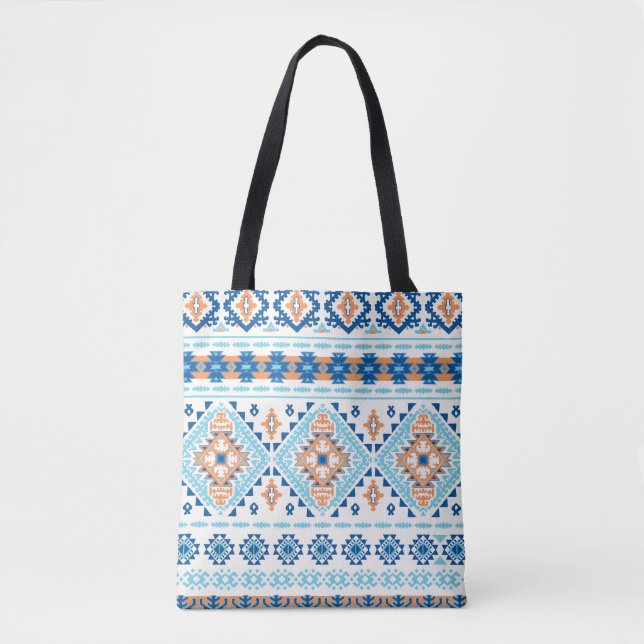Indian Tribal Rug Ornament Pattern Tote Bag (Front)