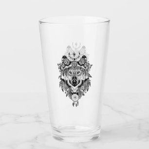 Indian Tribal Wolf Glass