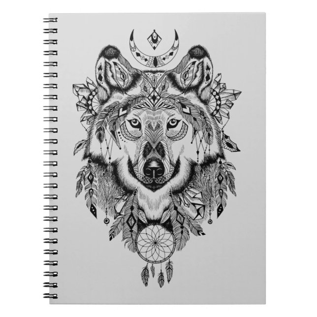 Indian Tribal Wolf Notebook (Front)