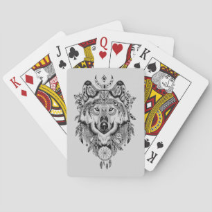 Indian Tribal Wolf Playing Cards