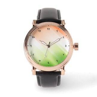 Indian Tricolor Flag with Hindi Sanskrit Numerals Watch