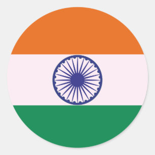 Indian Tricolour Tiranga Classic Round Sticker