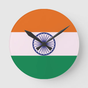 Indian Tricolour Tiranga Round Clock