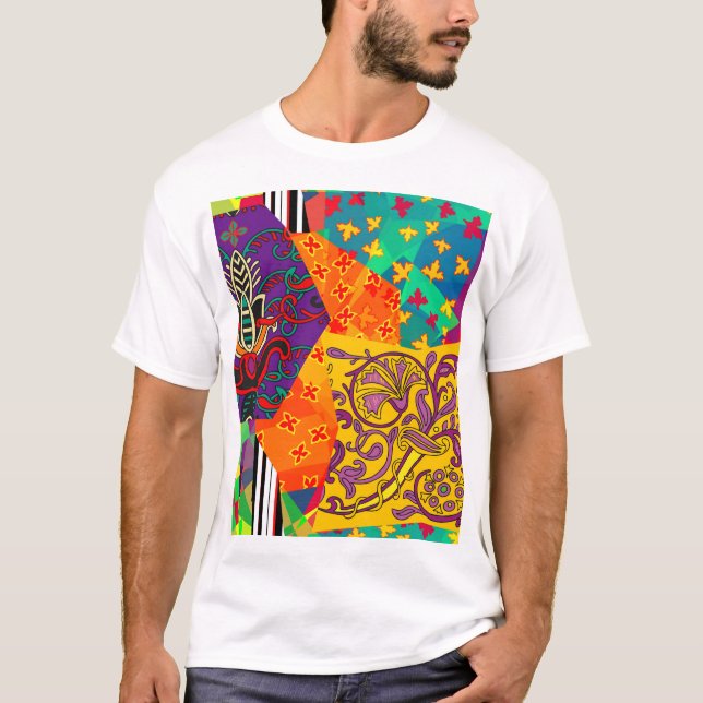 Indian Turkish Festive Patchwork Mandala T-Shirt (Front)
