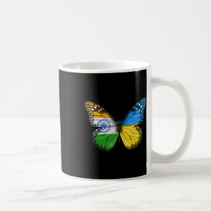 Indian Ukrainian Flag Butterfly India Ukraine Coffee Mug