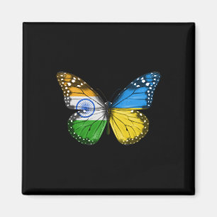 Indian Ukrainian Flag Butterfly India Ukraine Magnet