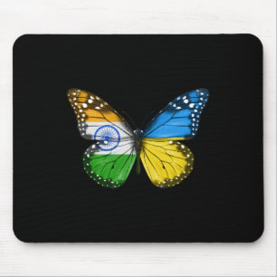 Indian Ukrainian Flag Butterfly India Ukraine Mouse Mat
