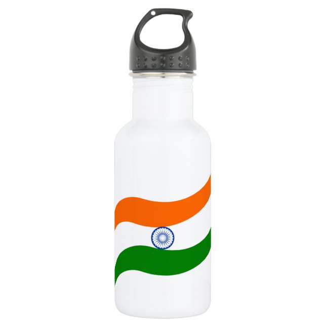 Indian undulating flag 532 ml water bottle (Front)