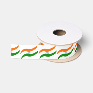 Indian undulating flag satin ribbon