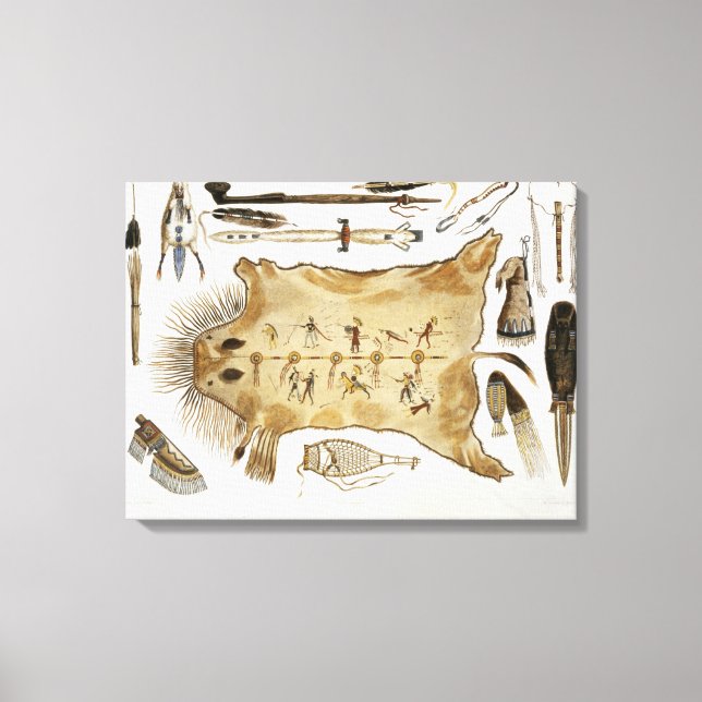 Indian Utensils and Arms, plate 21 from Volume 2 o Canvas Print (Front)