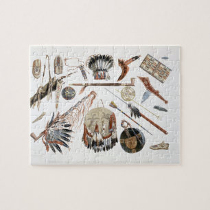 Indian Utensils and Arms, plate 48 from Volume 2 o Jigsaw Puzzle
