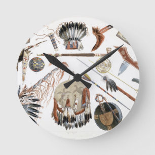 Indian Utensils and Arms, plate 48 from Volume 2 o Round Clock