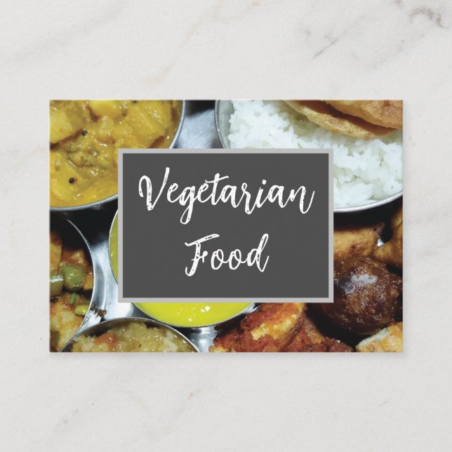 Indian Vegetarian Food  Business Card (Front)