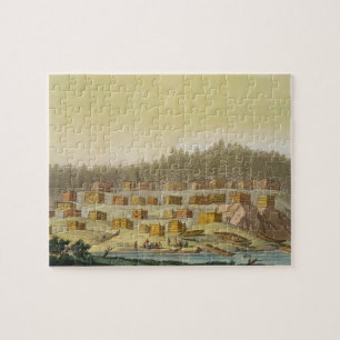 Indian Village, New Georgia, Alaska (colour engrav Jigsaw Puzzle