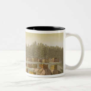 Indian Village, New Georgia, Alaska (colour engrav Two-Tone Coffee Mug