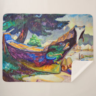 Indian War Canoe   Emily Carr   Sherpa Blanket