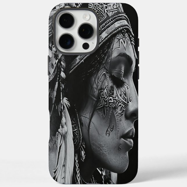 Indian warrior girl adorned in traditional art Case-Mate iPhone case (Back)