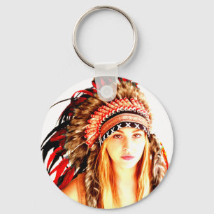Indian warrior key ring