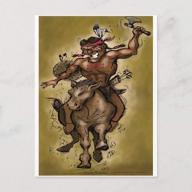 Indian Warrior Postcard (Front)