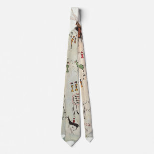 Indian Warrior with Pipe Portrait by Karl Bodmer Tie
