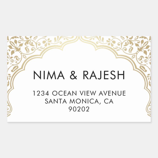 Indian Wedding Address Labels, Wedding Stickers (Front)